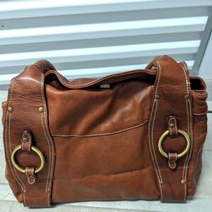 Elegant Brown Leather Tote Bag